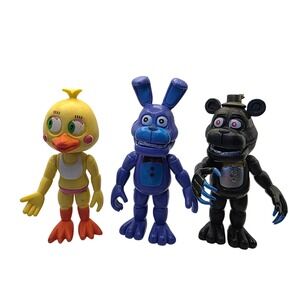 Five Nights at Freddy's FNAF Action Figures Chica Bonnie Freddy Set Lot Toy /KK